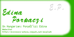 edina porpaczi business card